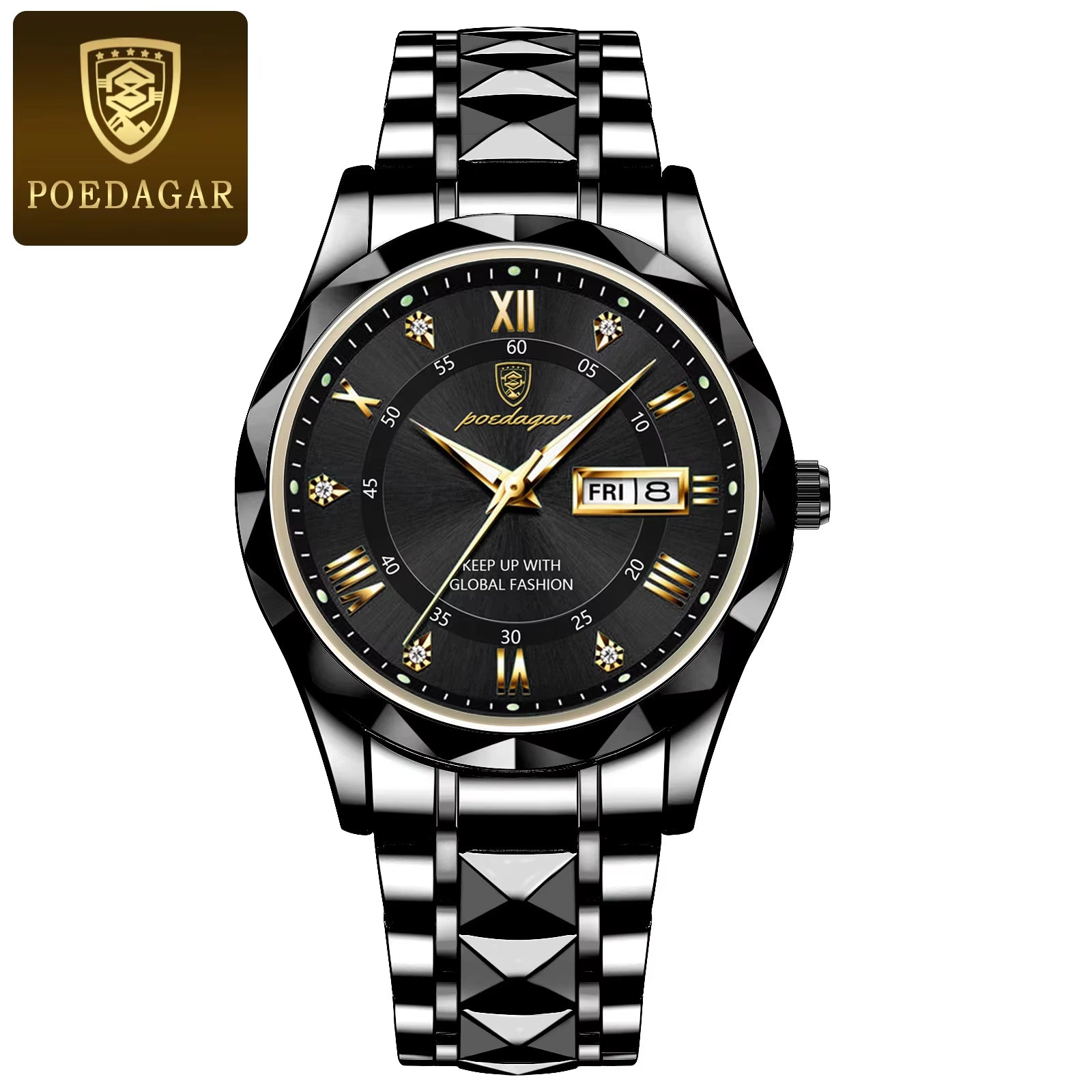 Luxury Men's Waterproof Wristwatch | Stainless Steel Luminous Quartz Watch