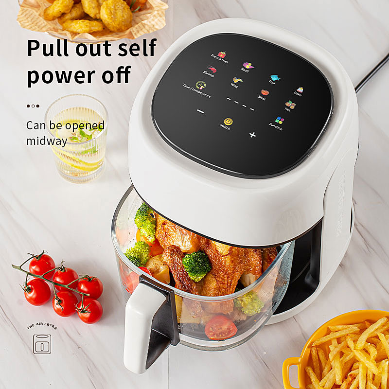 Smart Electric Air Fryer - Large Capacity Oil-Free Convection Oven with Viewable Window for Healthy Cooking