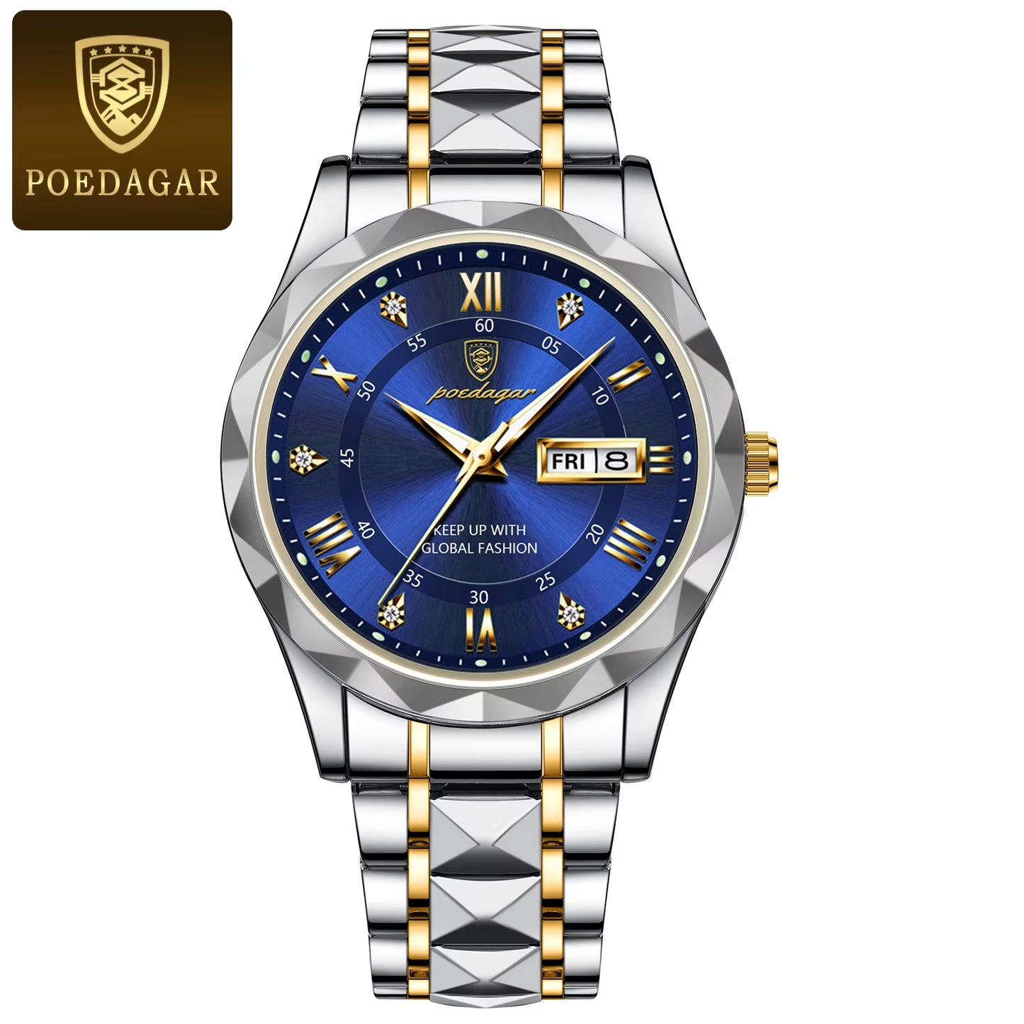 Luxury Men's Waterproof Wristwatch | Stainless Steel Luminous Quartz Watch