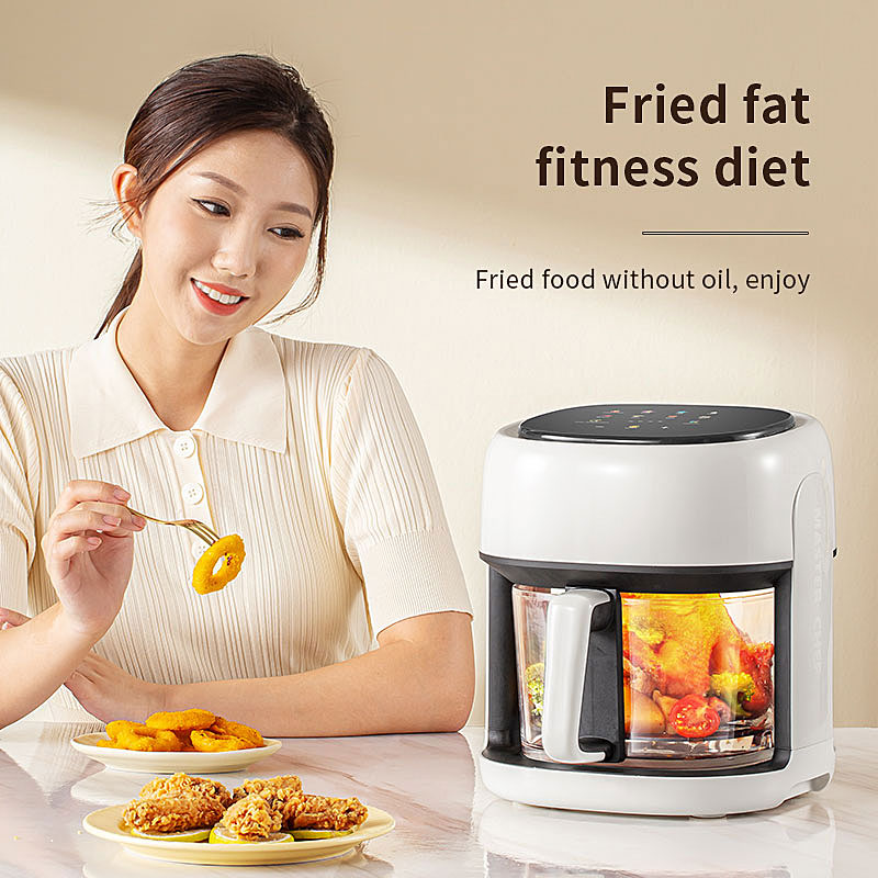 Smart Electric Air Fryer - Large Capacity Oil-Free Convection Oven with Viewable Window for Healthy Cooking