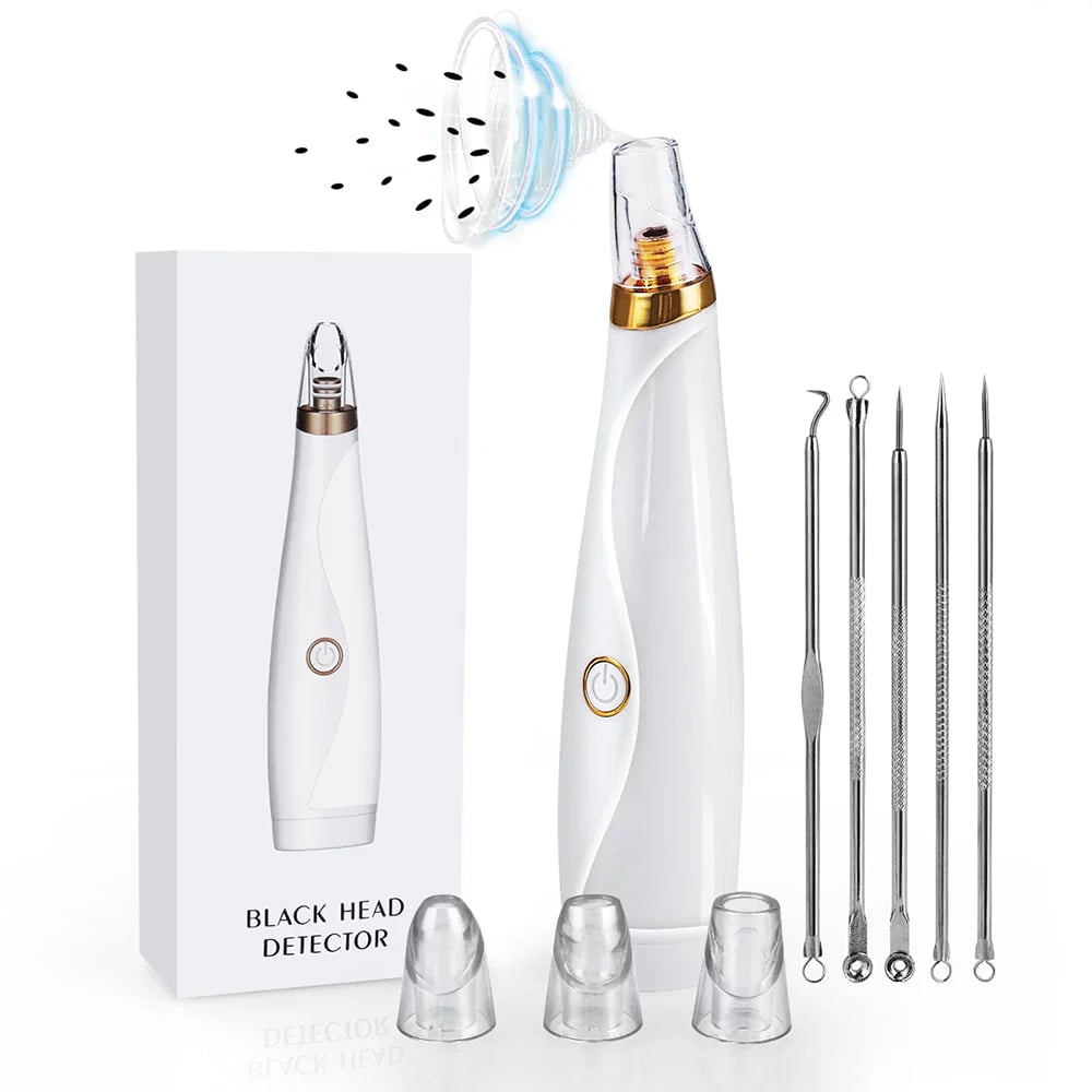 Blackhead Remover Pore Vacuum & Curved Acne Extractor Kit | Deep Clean & Clear Skin