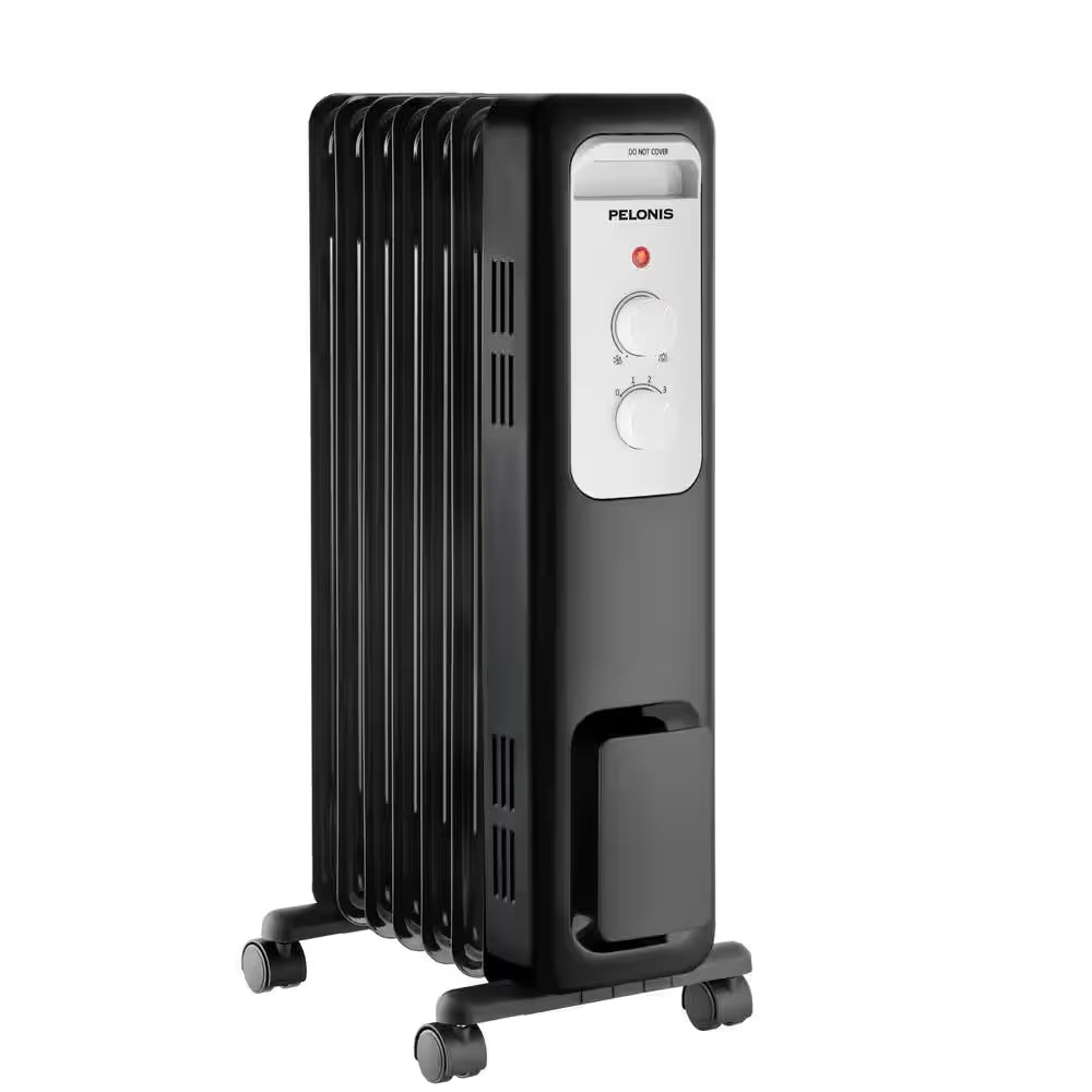 1,500-Watt Oil-Filled Radiant Electric Space Heater with Thermostat – Efficient, Quiet Heating for Home & Office