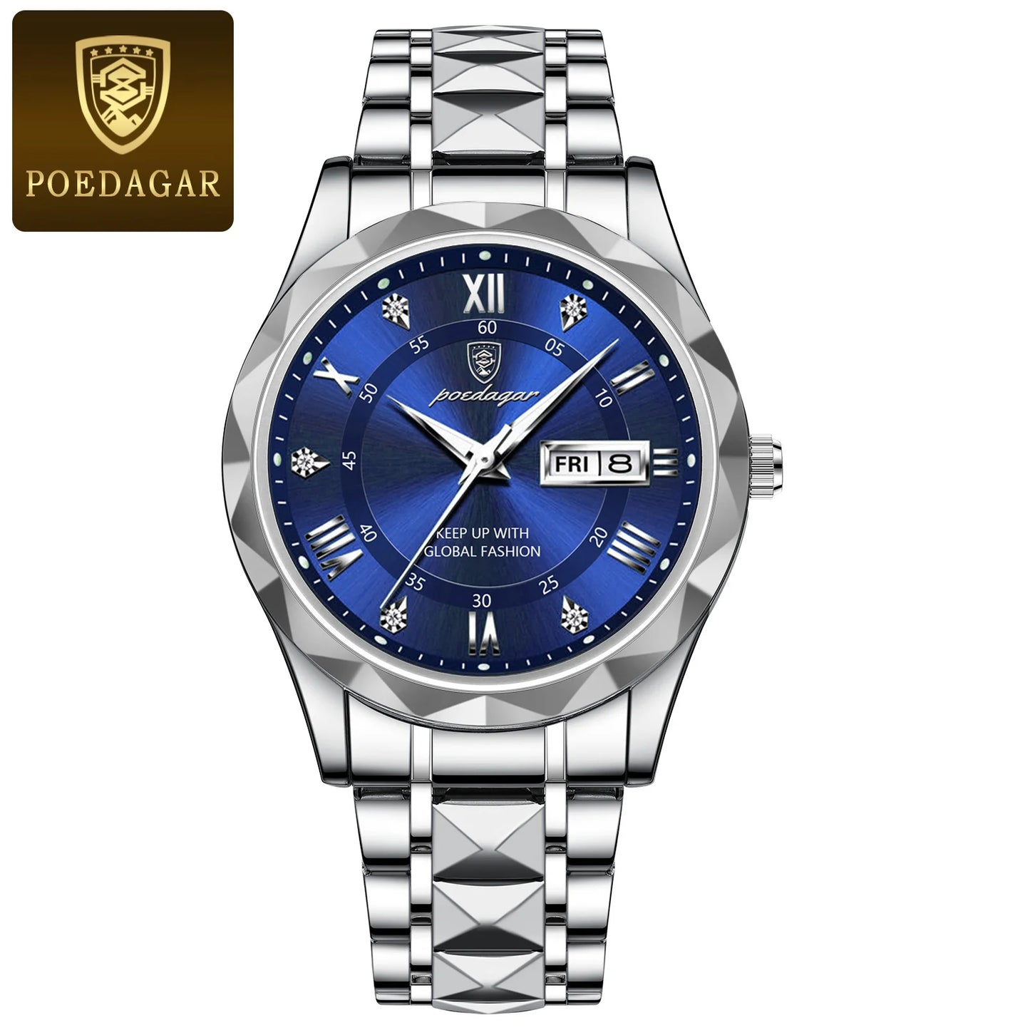 Luxury Men's Waterproof Wristwatch | Stainless Steel Luminous Quartz Watch