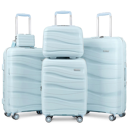 5-Piece PP Hardside Spinner Luggage Set - Expandable Carry-On 20", 24" & 28" Suitcases