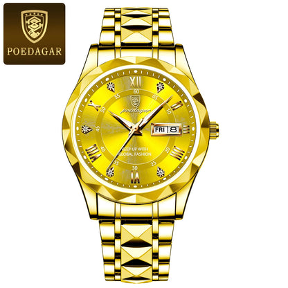 Luxury Men's Waterproof Wristwatch | Stainless Steel Luminous Quartz Watch