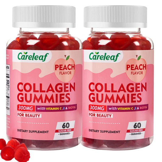 Sugar-Free Collagen Beauty Gummy - Collagen, Vitamin C, E & Biotin | Vegan, Plant-Based, Non-GMO | Supports Healthy Hair, Skin & Nails