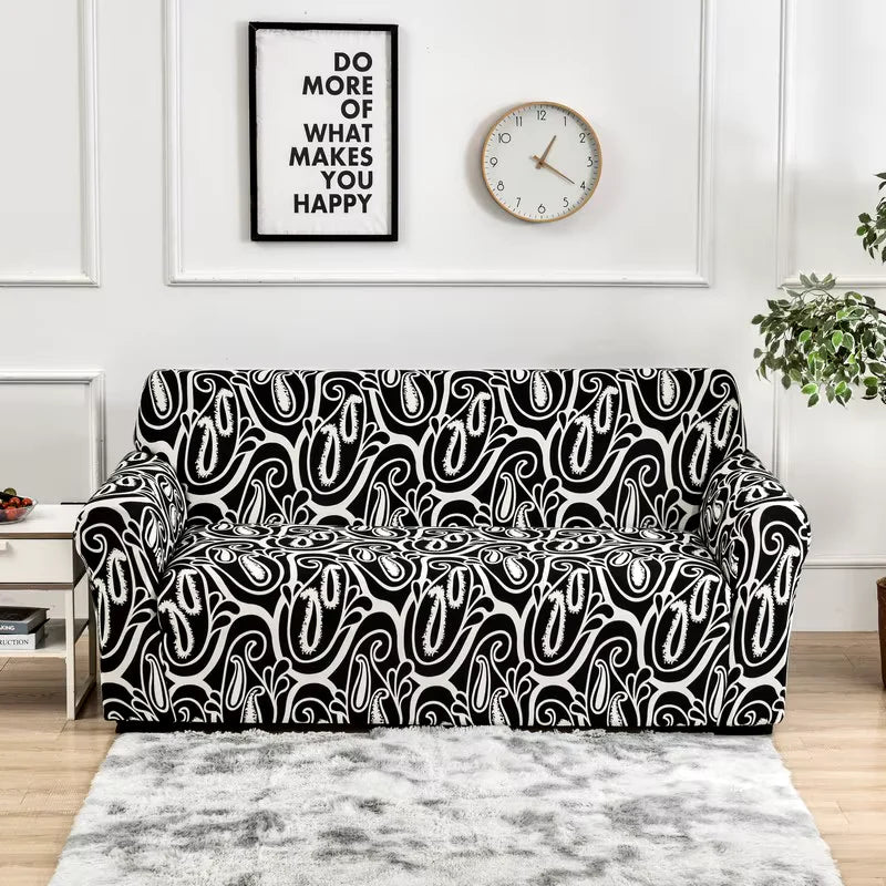 1Pc Flower Printed Elastic Sofa Cover | Antidirty Spandex Furniture Protector 