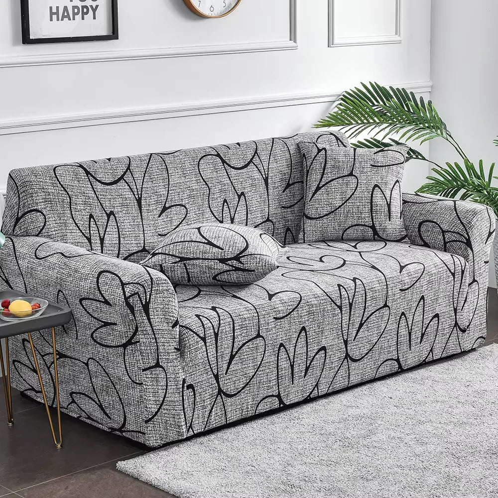 1Pc Flower Printed Elastic Sofa Cover | Antidirty Spandex Furniture Protector 