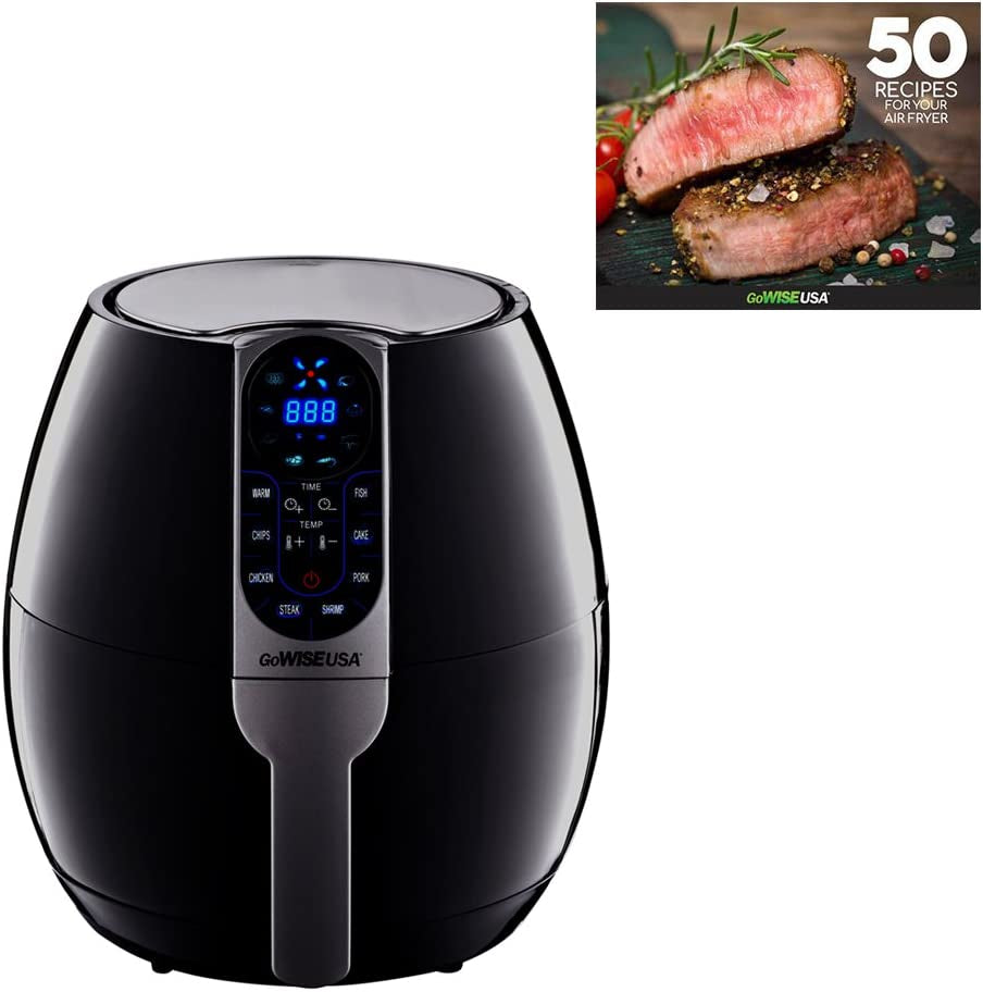 3.7-Quart Programmable Air Fryer with 8 Cooking Presets | GW22638 - Black | Healthier Cooking & Crisp Results