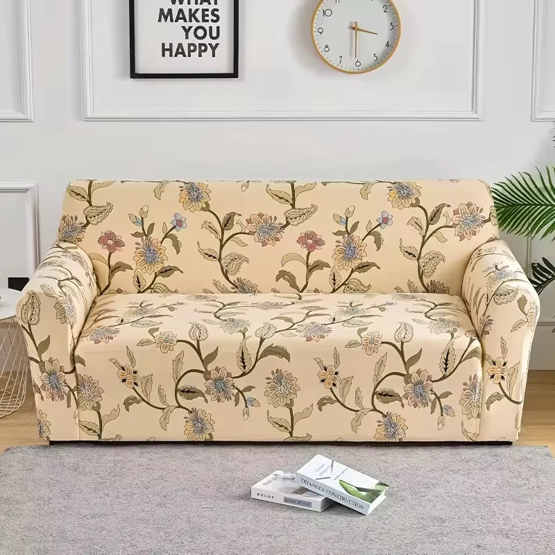 1Pc Flower Printed Elastic Sofa Cover | Antidirty Spandex Furniture Protector 