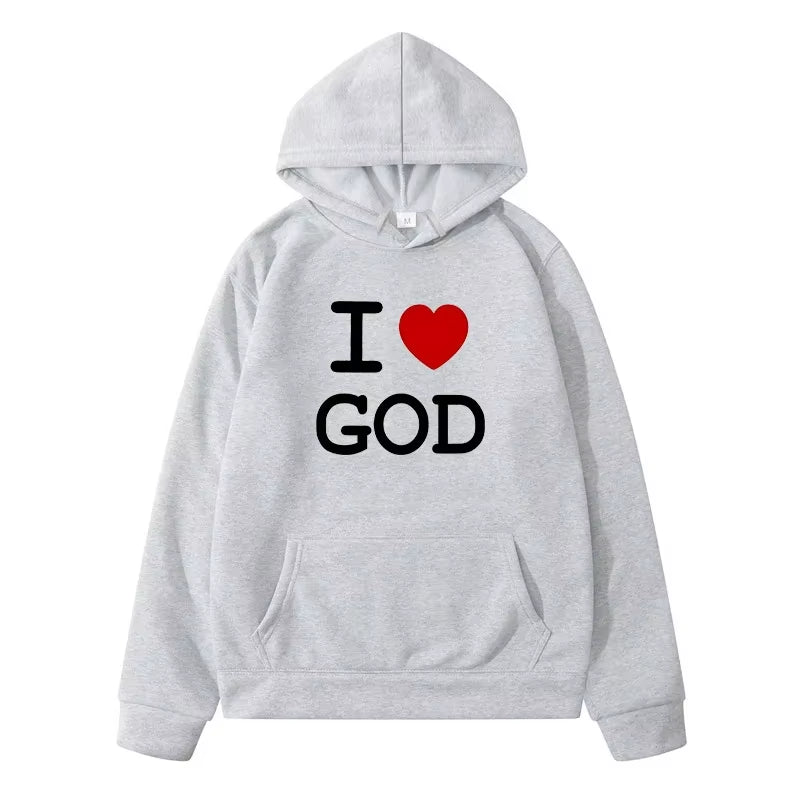 I Love God Hoodie – Letter Printed Unisex Sweatshirt for Men & Women | New Trend in Hoodies & Sweatshirts