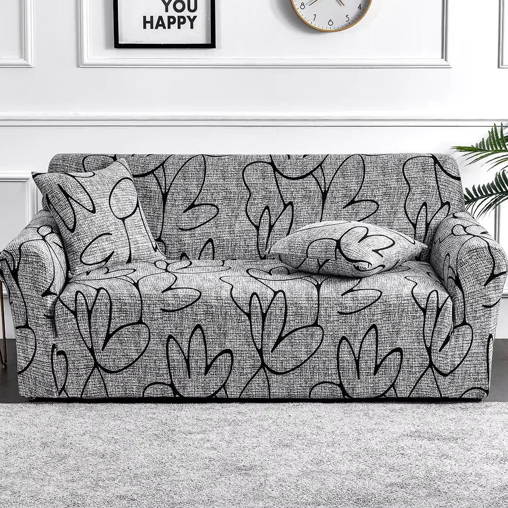 1Pc Flower Printed Elastic Sofa Cover | Antidirty Spandex Furniture Protector 