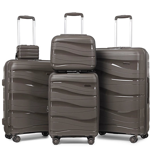 5-Piece PP Hardside Spinner Luggage Set - Expandable Carry-On (20"), 24" & 28" Suitcases