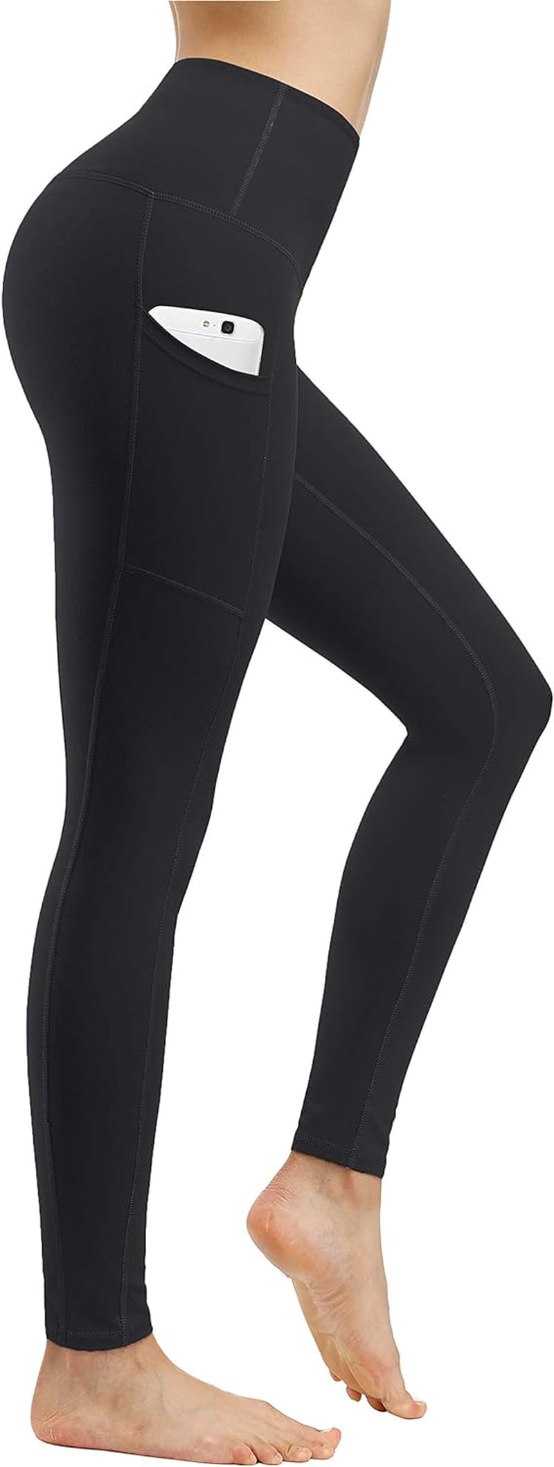 2 Pack High Waist Yoga Pants with Pockets - Tummy Control, 4-Way Stretch Workout Running Leggings