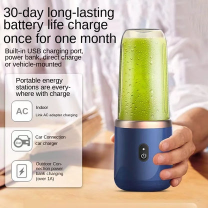 Portable 400ml Mini Electric Fruit Juicer - USB Charging Smoothie Blender for Lemon & Orange Juicing