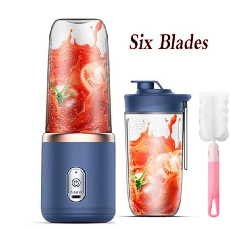 Portable 400ml Mini Electric Fruit Juicer - USB Charging Smoothie Blender for Lemon & Orange Juicing