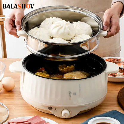 220V Multi Cookers - Single/Double Layer Electric Pot for 1-2 People | Non-Stick Hot Pot & Rice Cooker