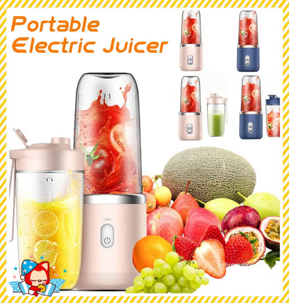 Portable 400ml Mini Electric Fruit Juicer - USB Charging Smoothie Blender for Lemon & Orange Juicing