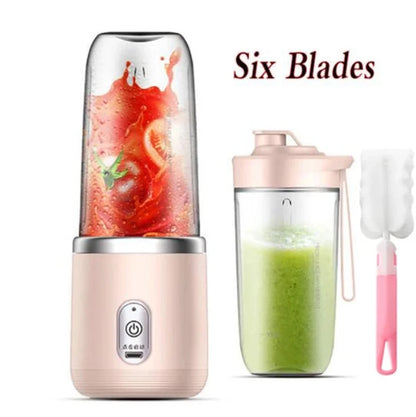 Portable 400ml Mini Electric Fruit Juicer - USB Charging Smoothie Blender for Lemon & Orange Juicing