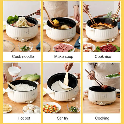 220V Multi Cookers - Single/Double Layer Electric Pot for 1-2 People | Non-Stick Hot Pot & Rice Cooker