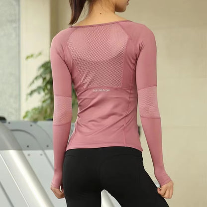 Women's Seamless Long Sleeve Sports Shirt | Fitness, Running, Yoga Workout Top