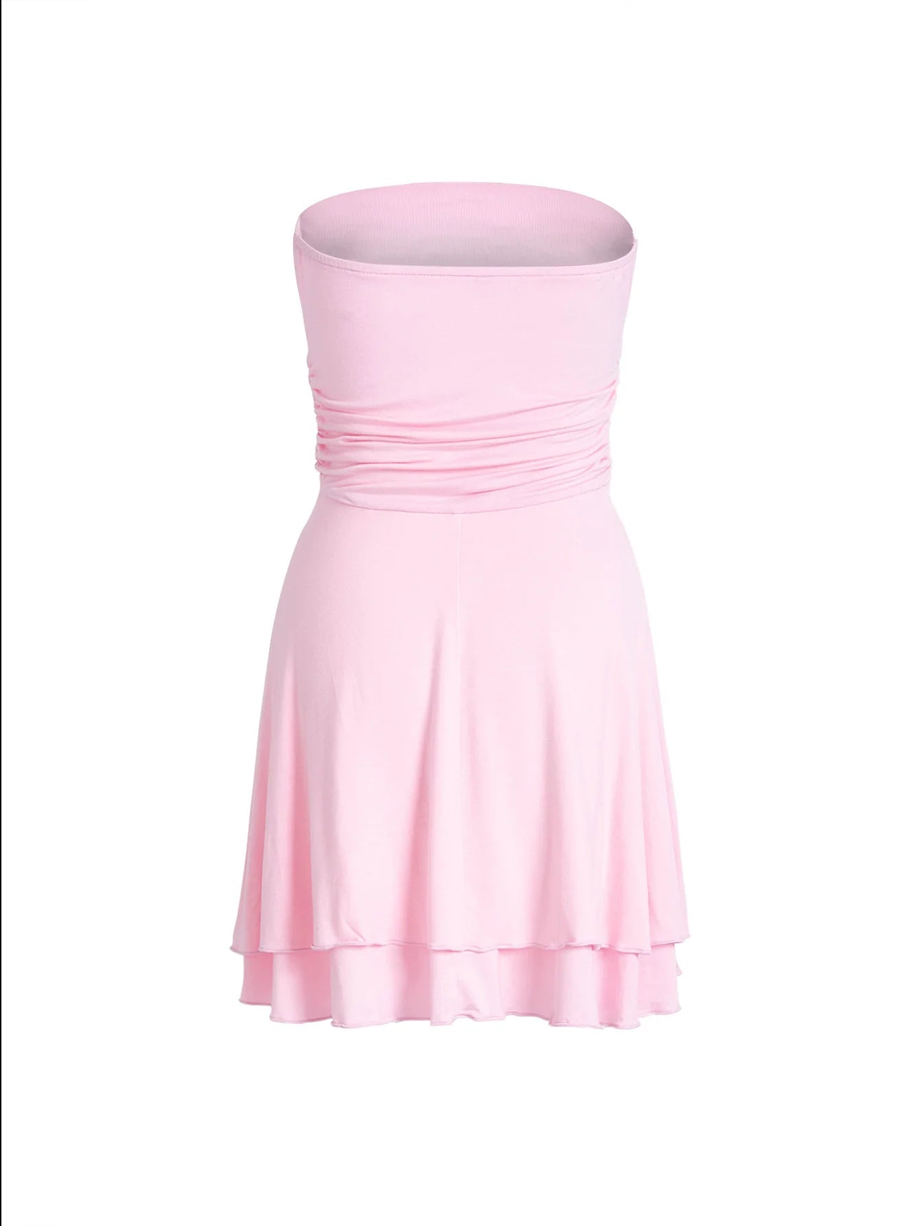 Sexy Summer Tube-Top Dress – Pleated, Tight Fit for Trendy Women's Clothing