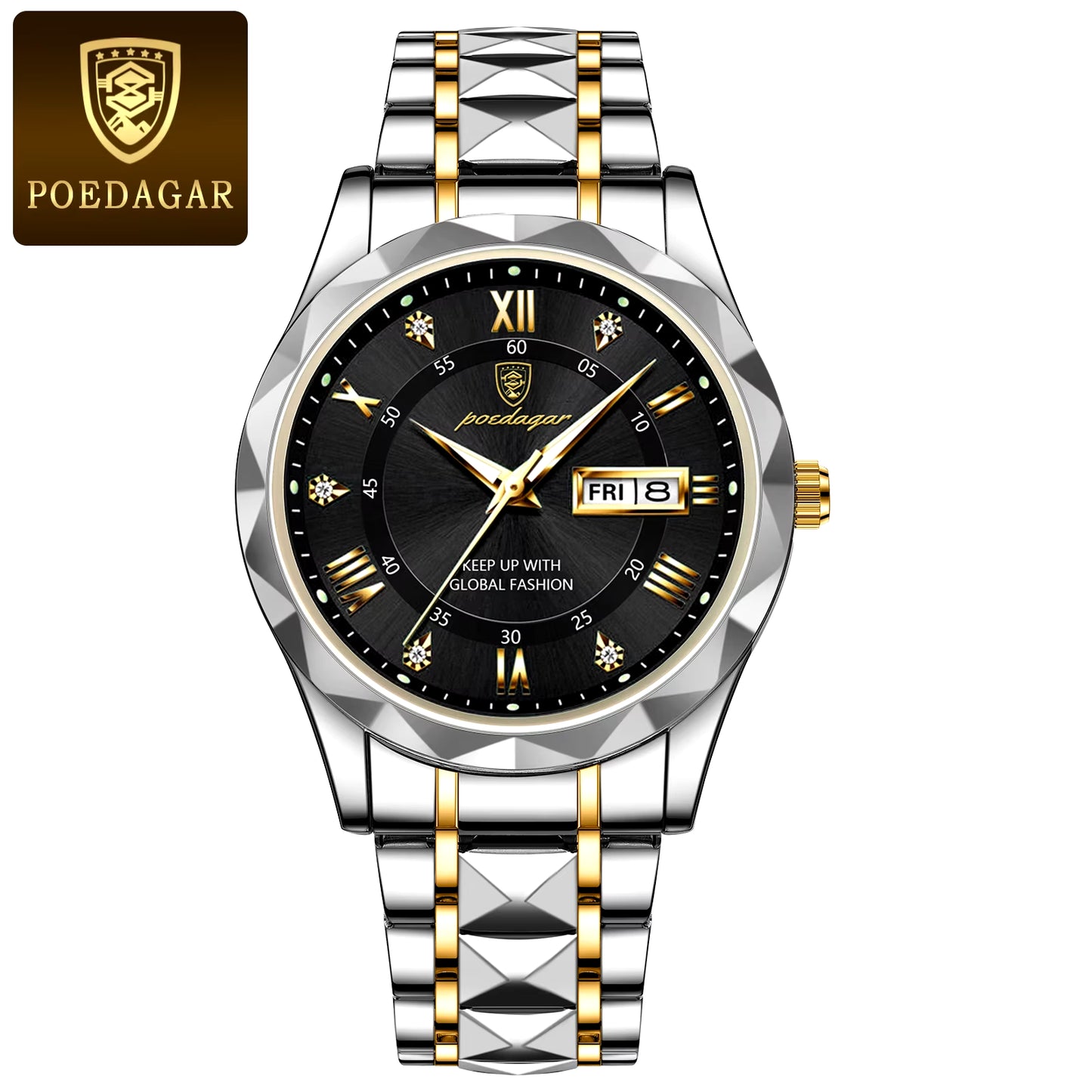 Luxury Men's Waterproof Wristwatch | Stainless Steel Luminous Quartz Watch