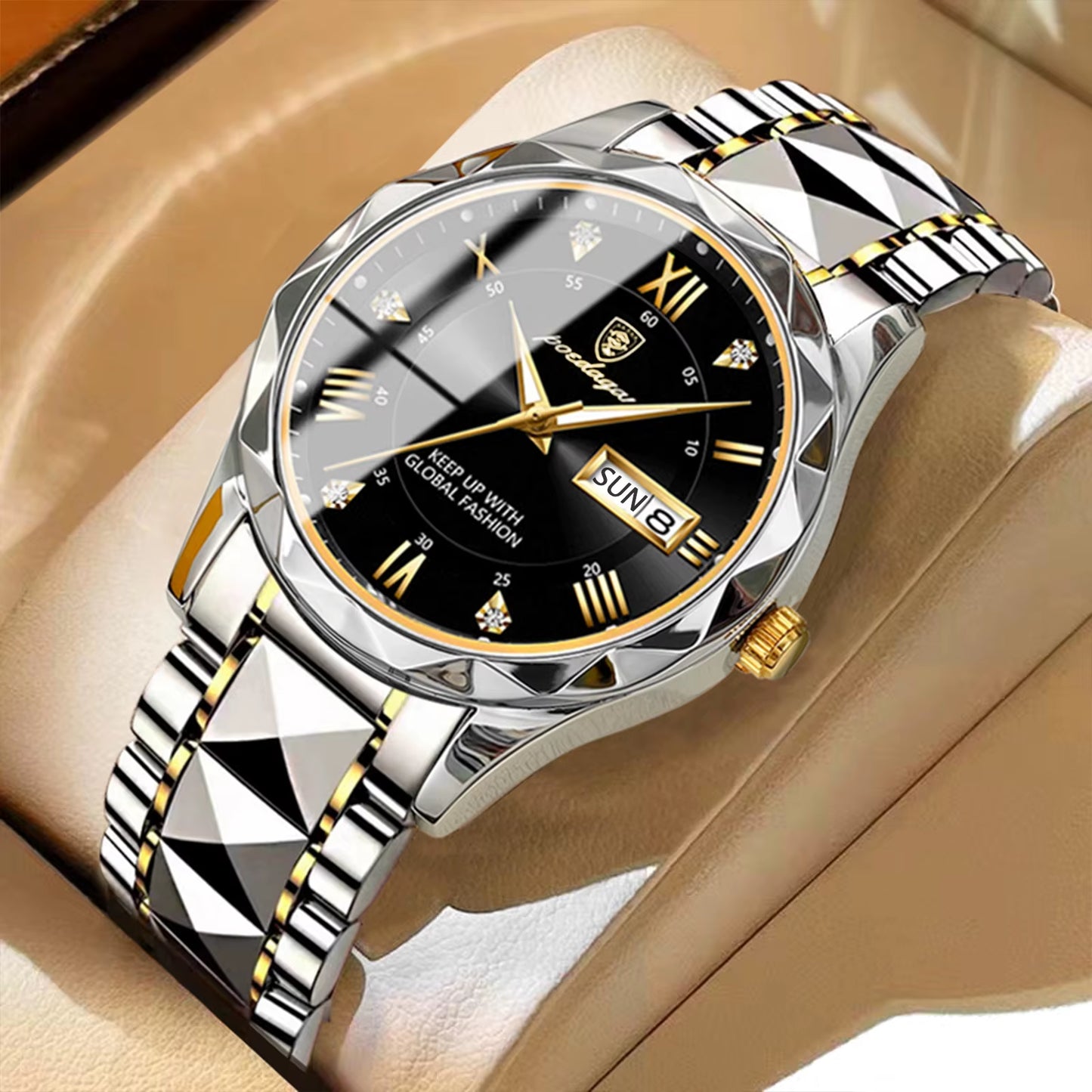 Luxury Men's Waterproof Wristwatch | Stainless Steel Luminous Quartz Watch