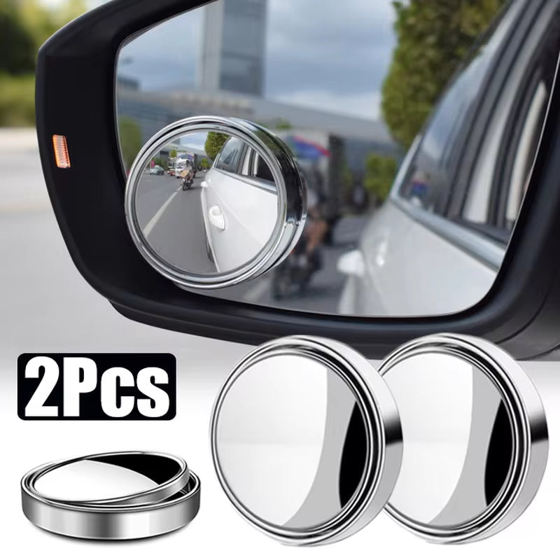 2Pcs 360° Adjustable Blind Spot Mirrors | Wide Angle Convex Rearview Mirrors for Car Reversing