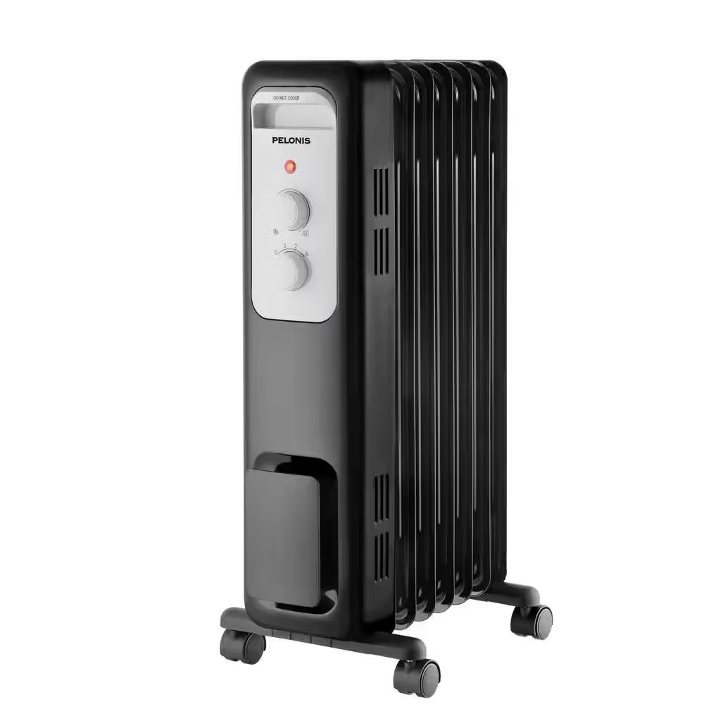 1,500-Watt Oil-Filled Radiant Electric Space Heater with Thermostat – Efficient, Quiet Heating for Home & Office