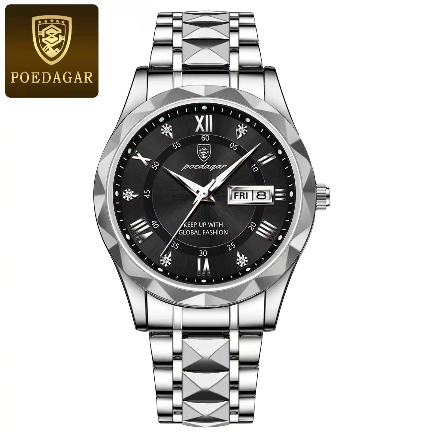 Luxury Men's Waterproof Wristwatch | Stainless Steel Luminous Quartz Watch